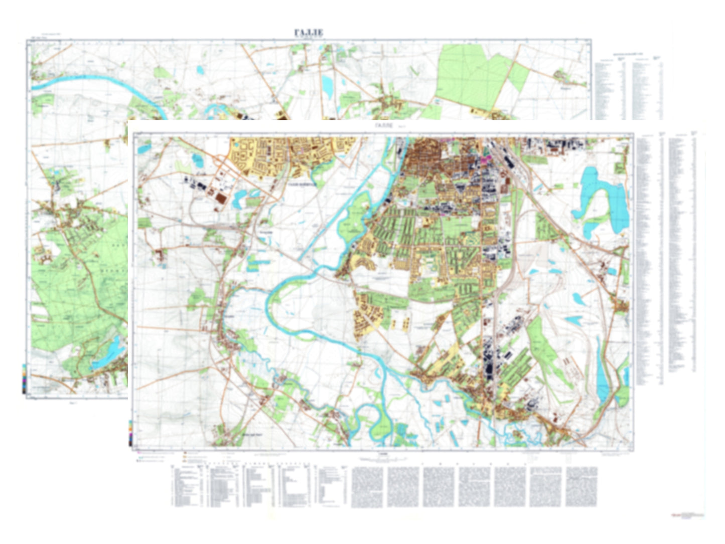 Halle (Germany) 2-Sheet Set - Soviet Military City Plans