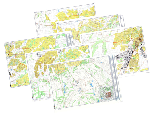 Harare (Zimbabwe) 6-Sheet Map Set - Soviet Military City Plans