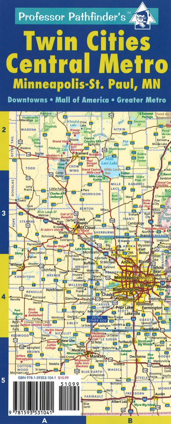 Twin Cities central metro map : Minneapolis-St. Paul, MN