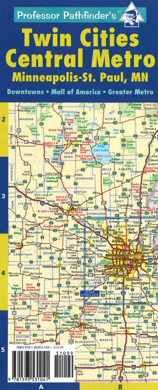 Twin Cities central metro map : Minneapolis-St. Paul, MN