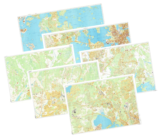 Helsinki (Finland) 6-Sheet Map Set - Soviet Military City Plans