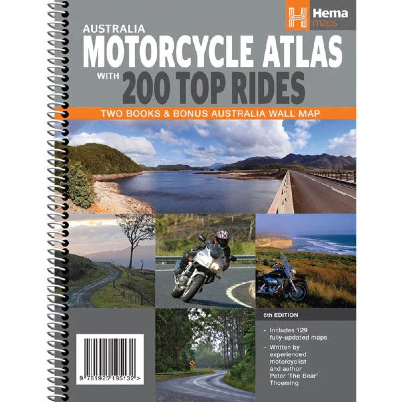 Australia : motorcycle atlas : with 200 top rides : two books & bonus Australia wall map