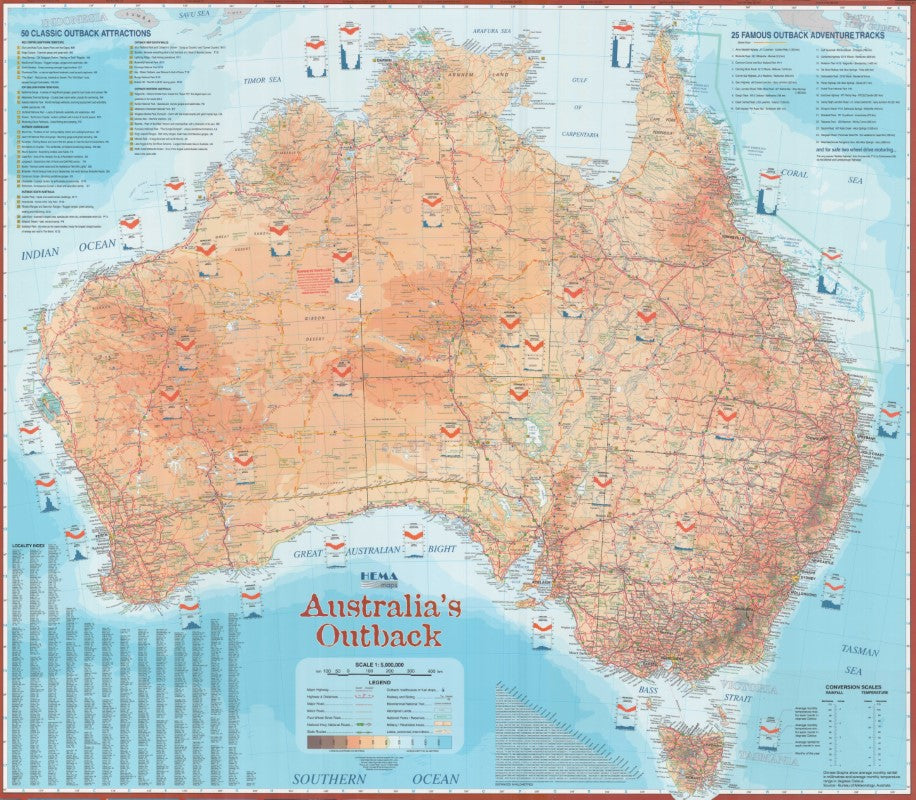 Australia's outback map : country map, laminated