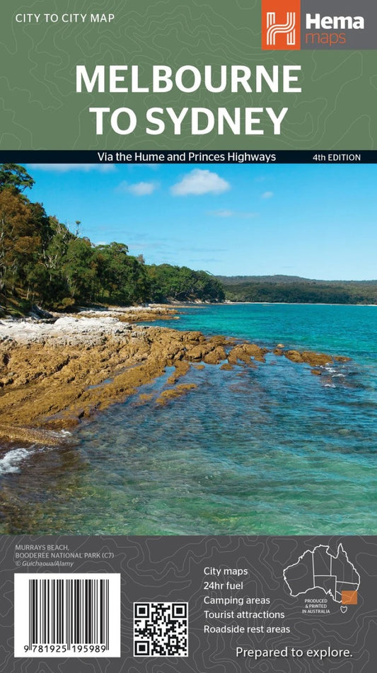 Melbourne to Sydney : city to city map