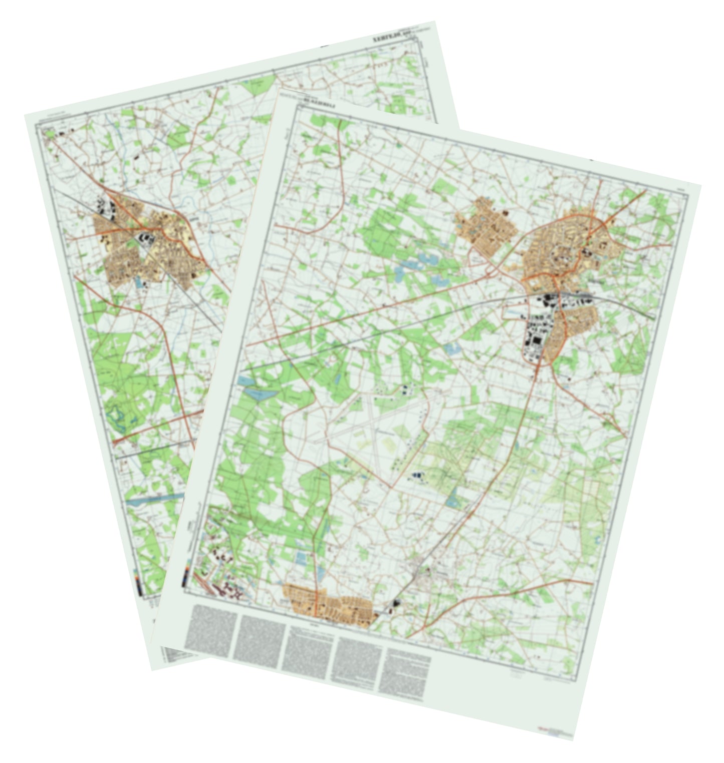 Hengelo, Borne, Oldezaal (Netherlands) 2-Sheet Set - Soviet Military City Plans