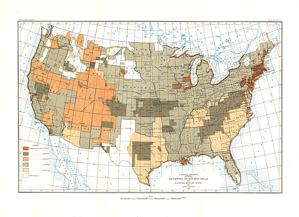 1892 United States of America Map