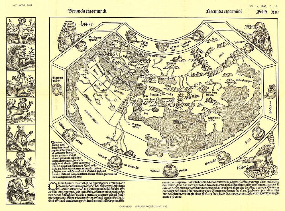 1893 Chronicon Nurembergense 1493 Map