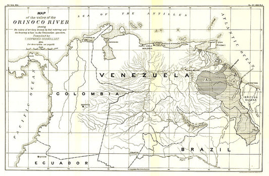 1896 Valley of the Orinoco River Map