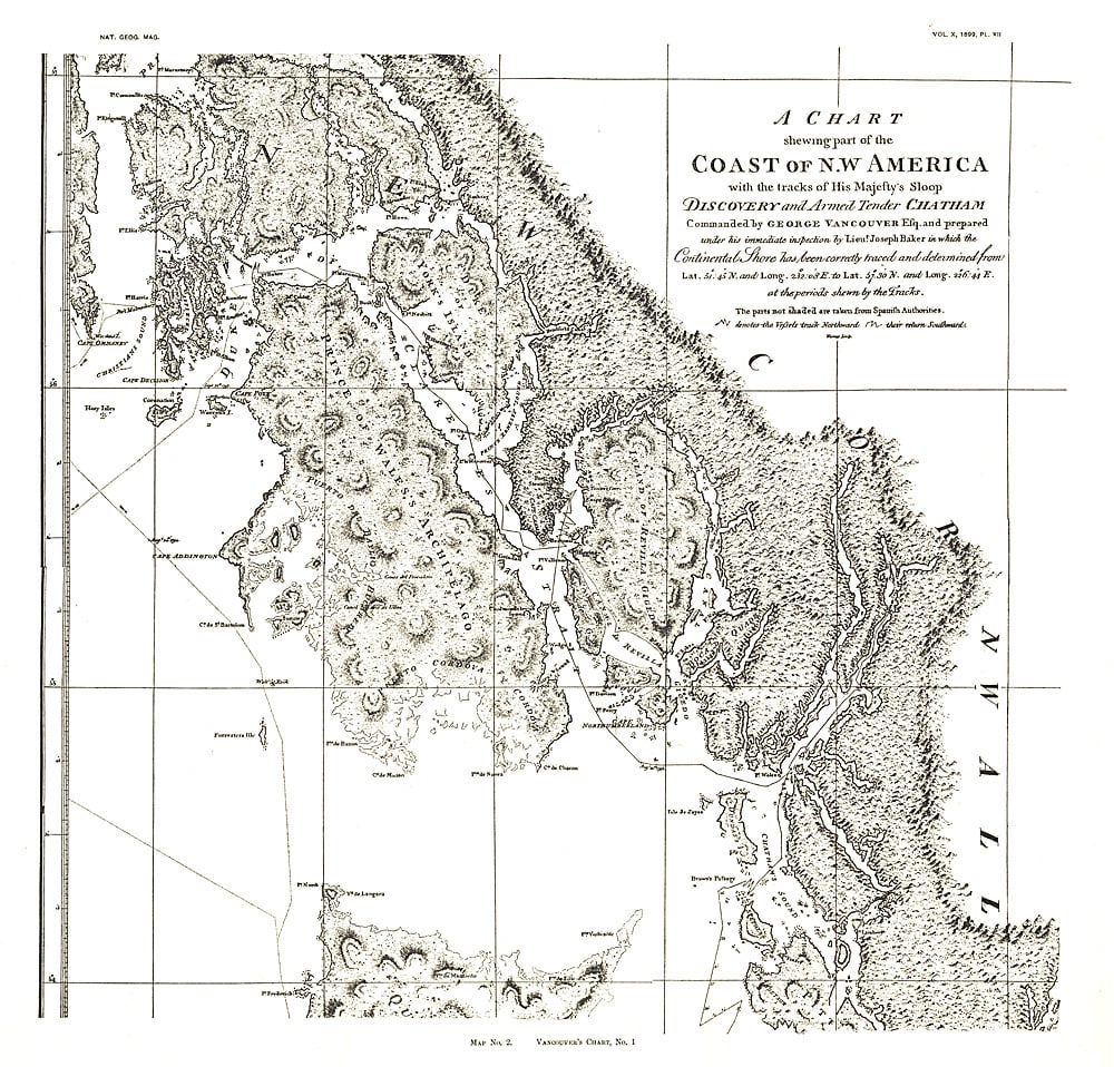 1899 A Chart showing part of the Coast of NW America Side 1