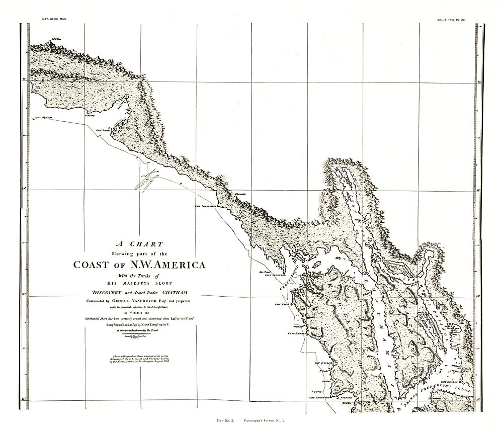 1899 A Chart showing part of the Coast of NW America Side 2