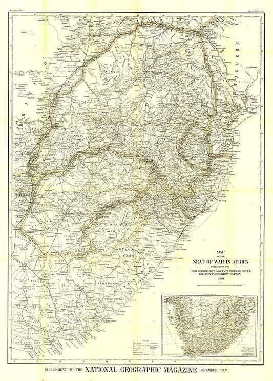 1899 Seat of War in Africa Map