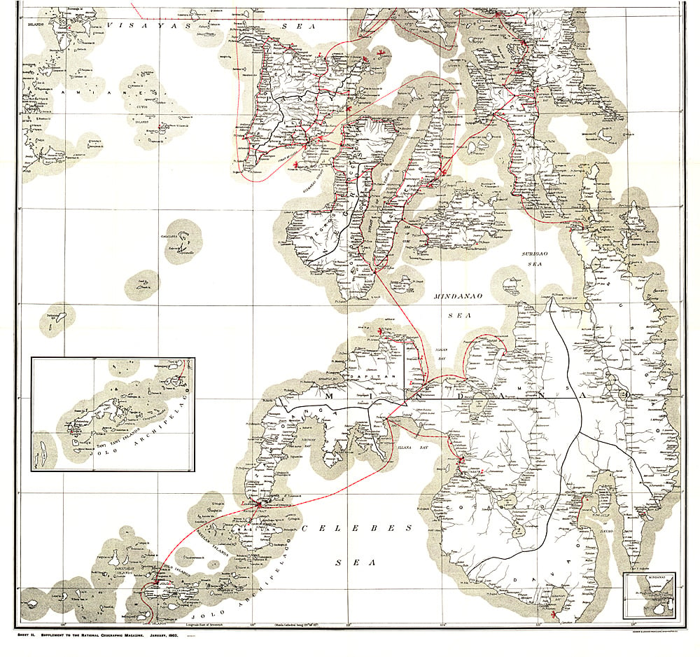 1902 Philippines Military Telegraph Lines South Map