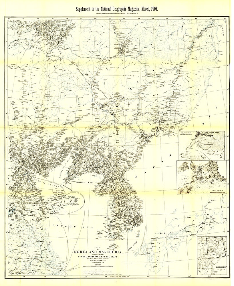 1904 Korea and Manchuria Map