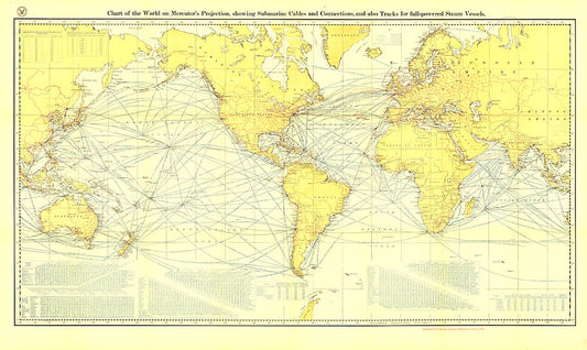 1905 Chart of the World on Mercator's Projection