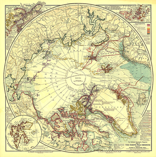 1907 North Pole Regions Map