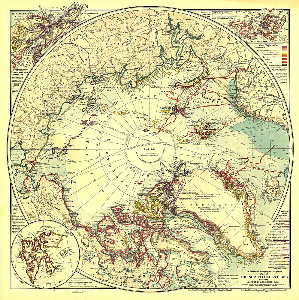 1907 North Pole Regions Map