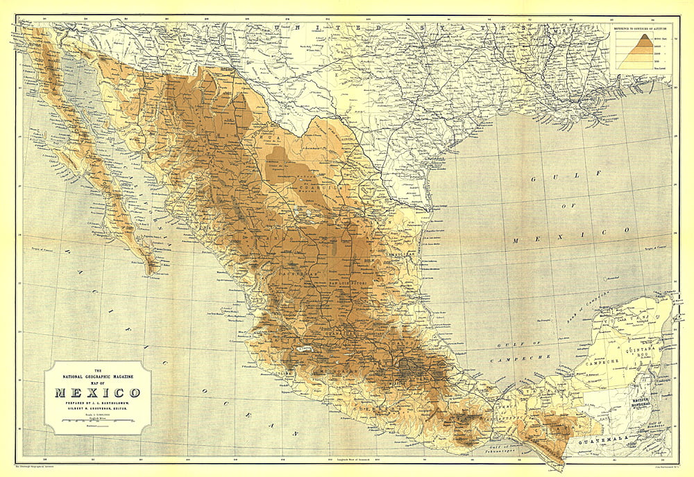 1911 Mexico Map