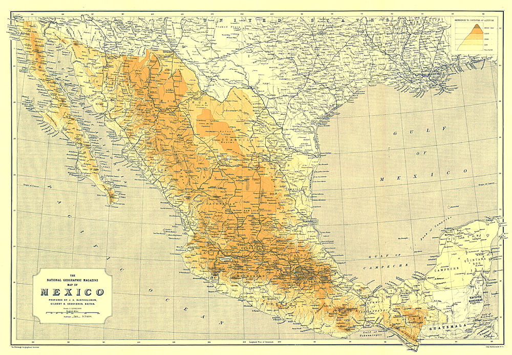 1914 Mexico Map