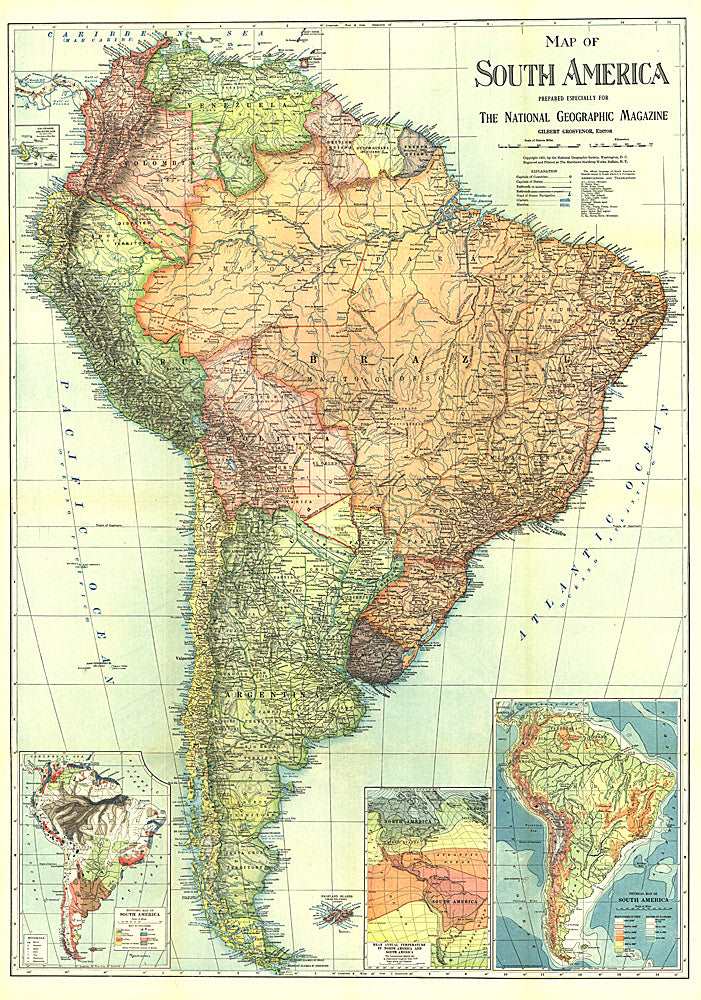 1921 South America Map