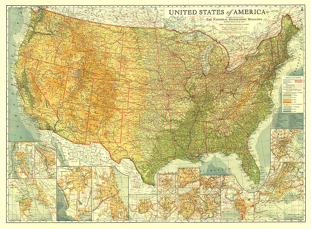 1923 United States of America Map