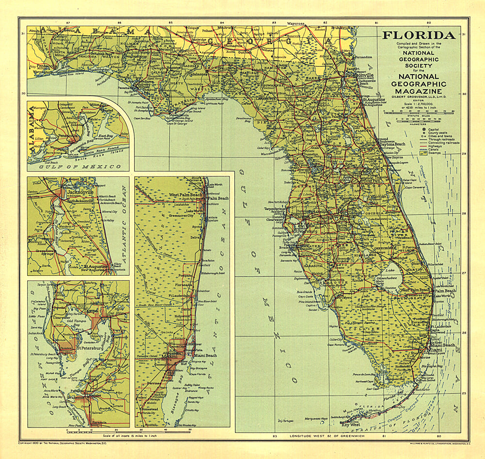 1930 Florida Map