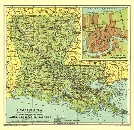 1930 Louisiana Map