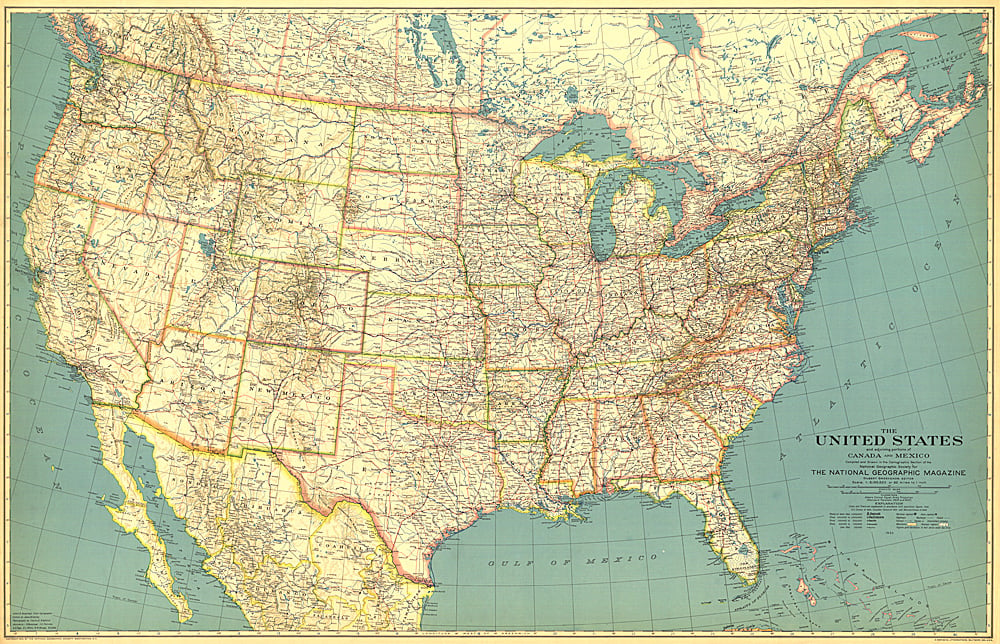 1933 United States of America Map