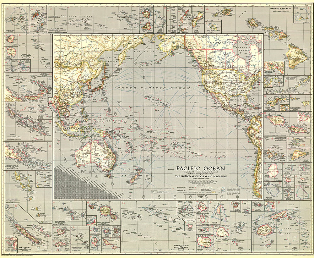 1936 Pacific Ocean Map