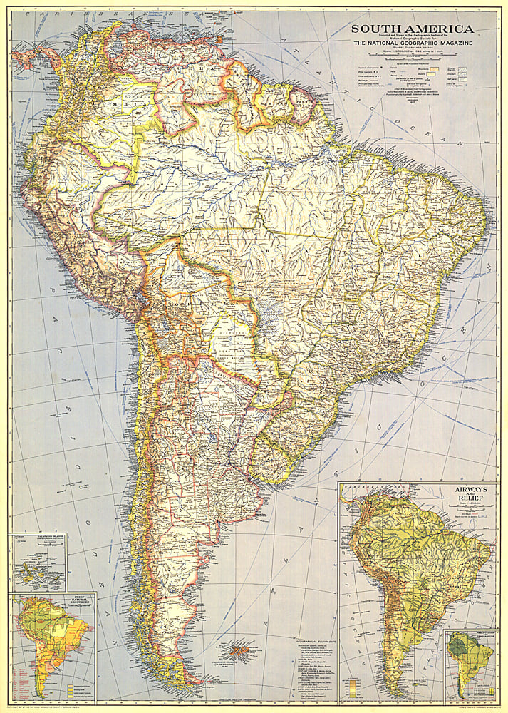 1937 South America Map