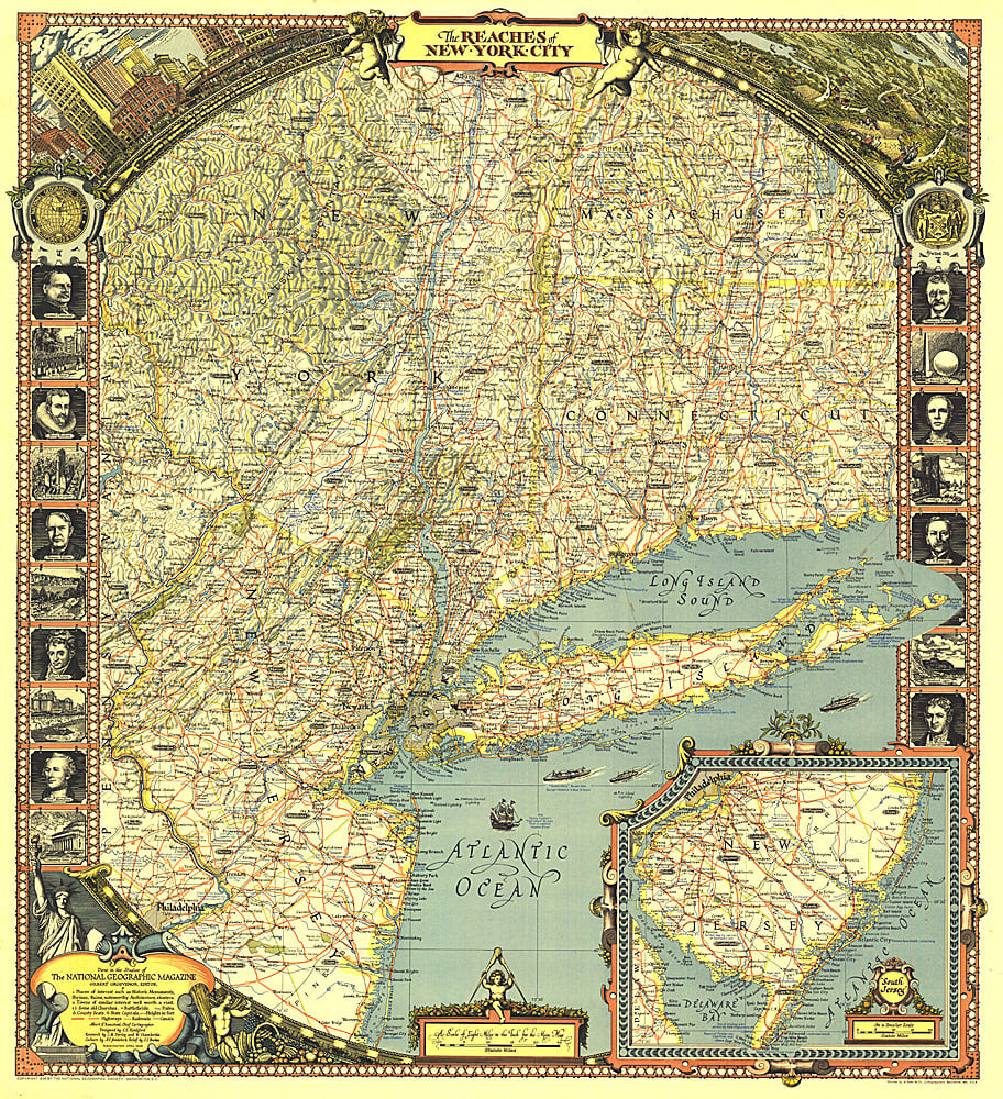 1939 Reaches of New York City Map