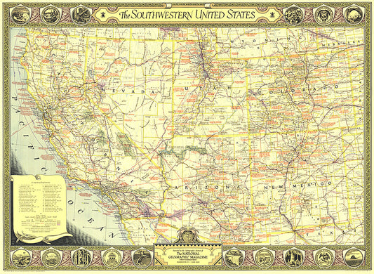 1940 Southwestern United States Map