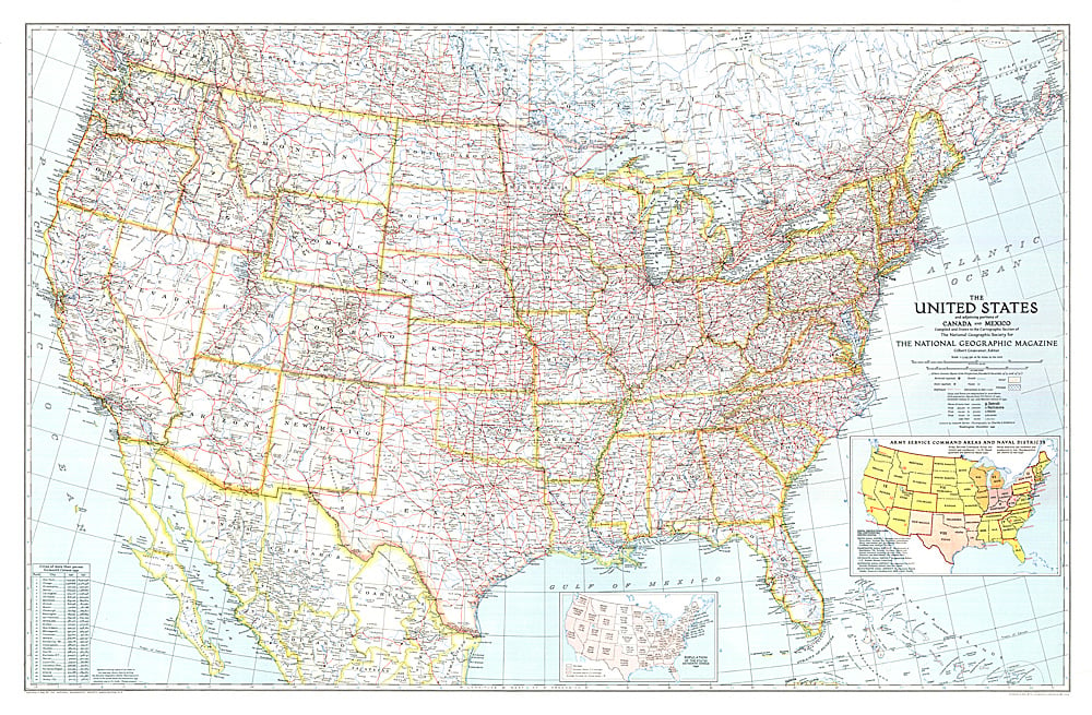 1940 United States of America Map