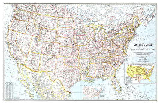 1940 United States of America Map