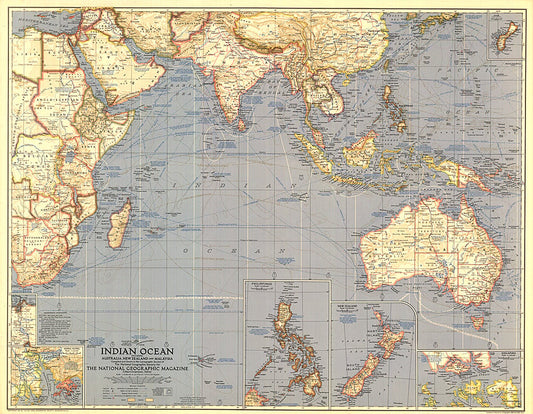 1941 Indian Ocean Map