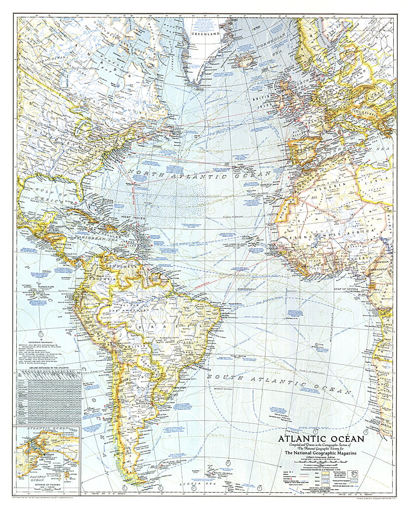 1941 Atlantic Ocean Map