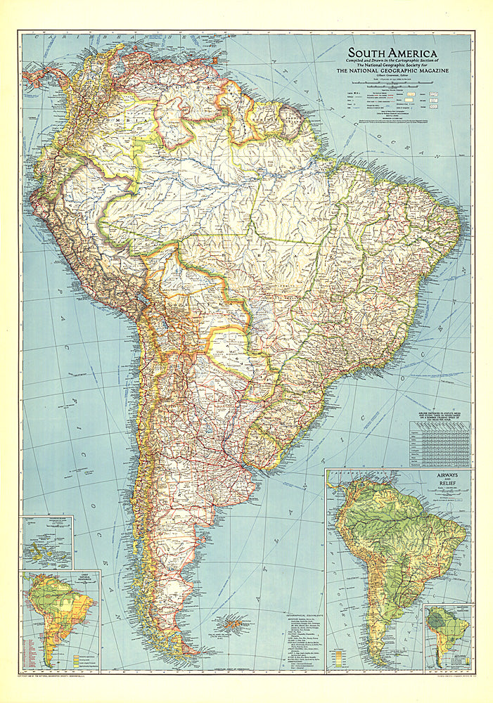 1942 South America Map