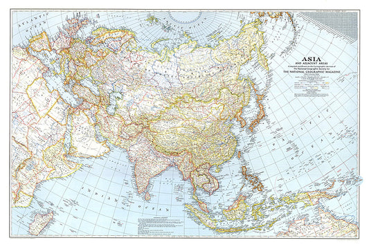 1942 Asia, and Adjacent Areas Map