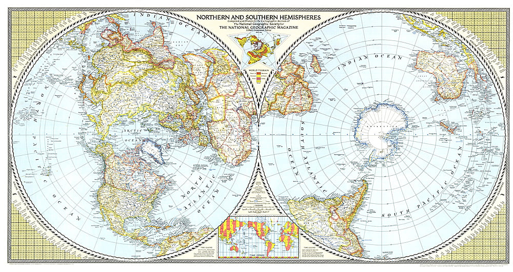 1943 Northern and Southern Hemispheres Map