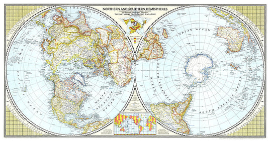 1943 Northern and Southern Hemispheres Map