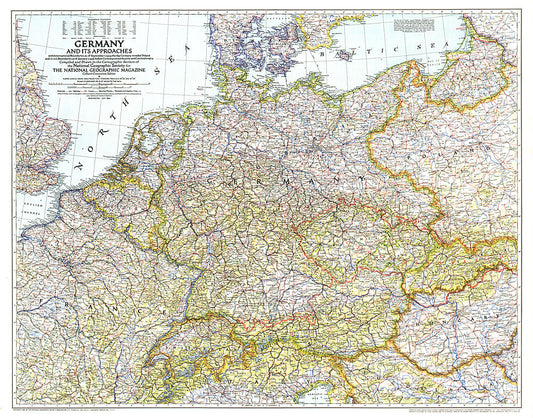 1944 Germany and Its Approaches 1938-1939 Map