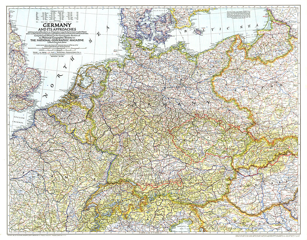 1944 Germany and Its Approaches 1938-1939 Map