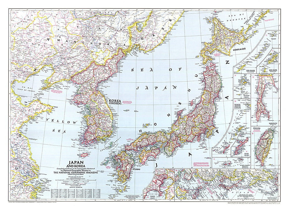 1945 Japan and Korea Map