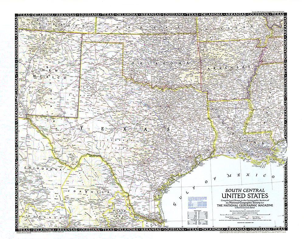 1947 South Central United States Map