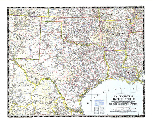 1947 South Central United States Map