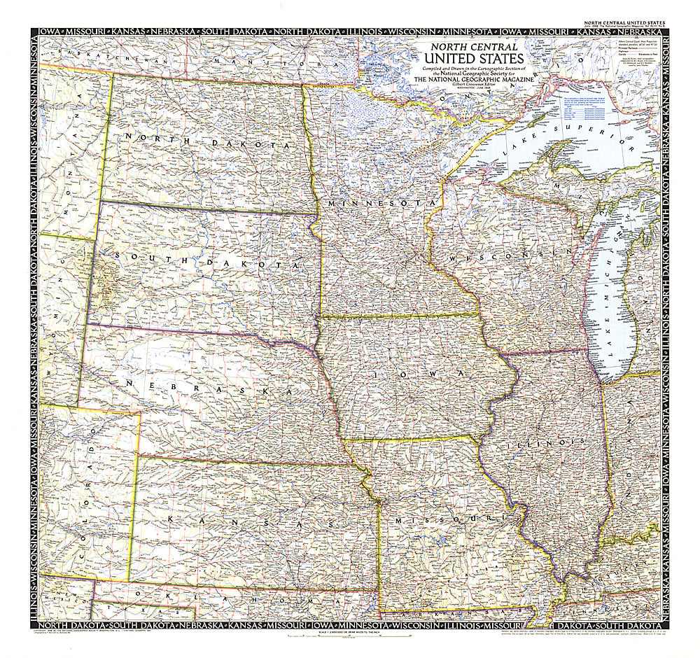 1948 North Central United States Map
