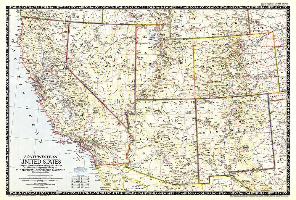 1948 Southwestern United States Map