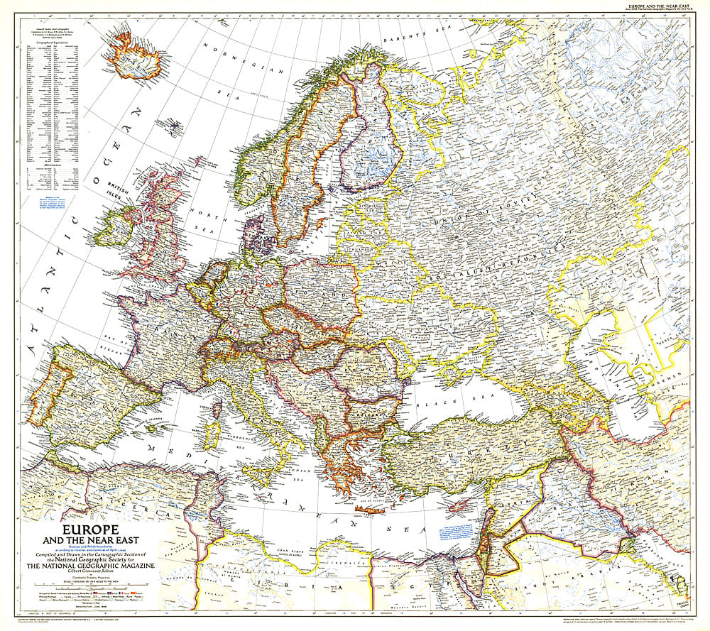 1949 Europe and the Near East Map