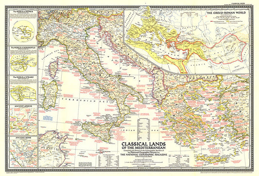 1949 Classical Lands of the Mediterranean Map