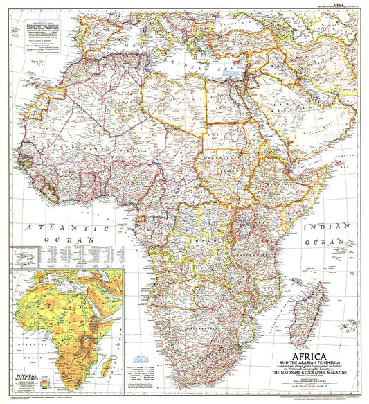 1950 Africa and the Arabian Peninsula Map