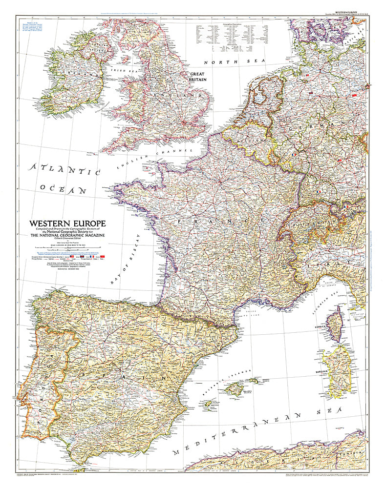 1950 Western Europe Map